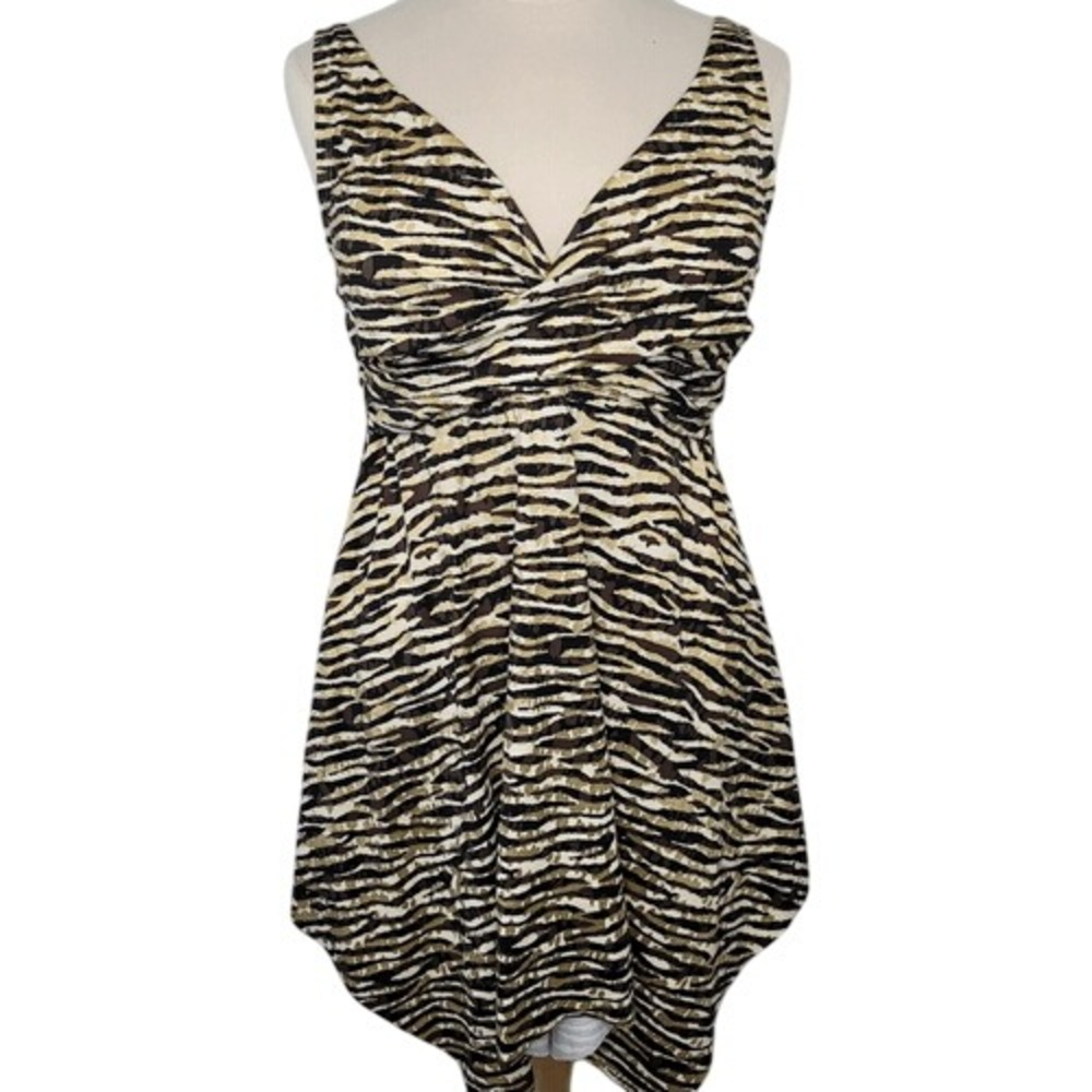 SWIMSUITS For All Black & Gold V-Neck 2-Piece‎ Swim Dress